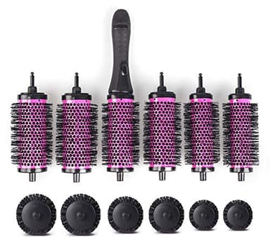Xcellent Global Brush Set with Detachable Barrels Round Styling Tool, 6 Barrels 1 Handle, Small Medium Large BT023
