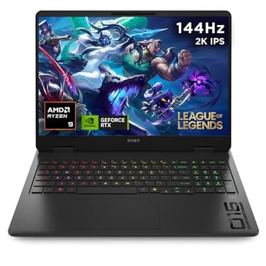 HP OMEN 16" Gaming Laptop | AMD Ryzen 9 8940HX Processor | 32GB RAM | 1TB SSD | NVIDIA GeForce RTX 5060 | 144 Hz 2K IPS Anti-glare Display | Windows 11 Home | AMD FreeSync | Fast Charge | 16-ap0802sa