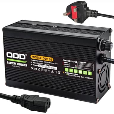 QDD 67.2V Lithium Battery Charger 60V Smart Charger Output C13 Plug Used for 16S 60V Li-ion Battery Pack
