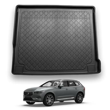 NOMAD Volvo XC60 (2017+) Boot Liner [Suitable for Hybrid Models] Premium Tailored Fit Car Floor Mat Protector Thermoplastic Waterproof Dog & Pet Friendly Raised Edges Compatible Custom Fit Accessory
