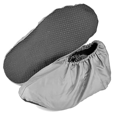 MELTU 1 Pair Reusable Shoe Covers, Non-Slip Washable Overshoes, Waterproof Boot Covers, Dustproof Overshoes for Household (Grey)