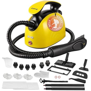 AXFIVE Steam cleaner,Steam Cleaner for home,248°F Powerful Multipurpose Steam Mop for Home Use,38Oz Capacity,Heavy Duty Steamer for Carpets,Handheld Steamers,Floors,Cars,Crack Cleaning（Yellow）