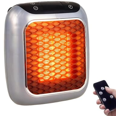 Plug in Heater, 800W Fan Heaters for Home 2 Mode PTC Ceramic Heaters 1-12H Timer Overheating Protection w Remote Control Electric Heater Energy Efficient BS Plug for Bedroom Office Kitchen Bathroom