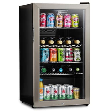 Subcold Super85 LED - Under-Counter Fridge | 85L Beer, Wine & Drinks Fridge | LED Light + Lock and Key | Energy Efficient (Stainless Steel, 85L)