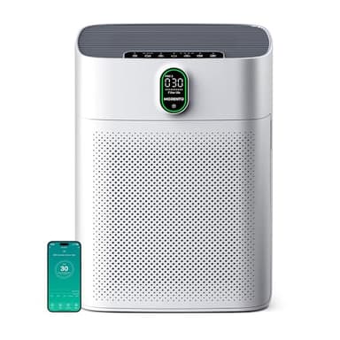 MORENTO Smart Air Purifier for home Large Rooms up to 1076 ft², Wi-Fi and Alexa compatible, Auto Mode, Quiet Mode 24dB, HEPA Filter Removes Dust, Pollen, Smoke, 1 Pack + 3 Modes