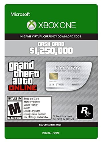 Grand Theft Auto Online | GTA V Great White Shark Cash Card | 1,250,000 GTA-Dollars | Xbox One - Download Code