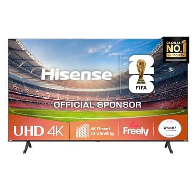 Hisense 50" 50A6QTUK 4K Ultra HD Smart TV AI TV - 4K UHD, Hi-View AI Engine, Precision Colour, AI Smooth Motion, Sports Mode with Freely, Disney +, YouTube, Netflix