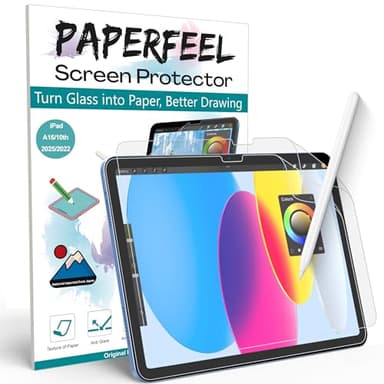 PAPERFEEL [2 Pack Screen Protector for iPad A16/11th/10th Generation (2025/2022 Model, 11/10.9 Inch), Matte PET Paper Screen Protector for Drawing, Writing - Anti-Glare/Anti-Fingerprint