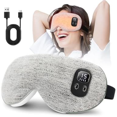 EASICUTI Heated Eye Mask, Cordless Warm Eye Compress for Dry Eyes Blepharitis Stye Treatment Eye Relief Improve Sleep, 4-Level Temperature & Timer, Washable Eye Heating Pad for Sleeping, Travel, Grey