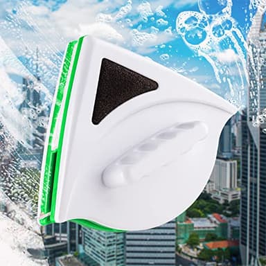 Podazz Magnetic Window Cleaner Double Sided for 20-30mm Double Glazed Windows, Professional Glass Cleaning Tool with Ergonomic Handle & Safety Rope for High-Rise Flats and Apartments