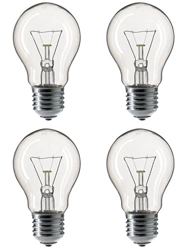 4 Pack 60W Traditional Ever Ready Clear Classic GLS Bulbs, ES E27 Edison Screw Cap, 100% Dimmable, 620 Lumens, 2700K Warm White, 230V AC, for Pendants, Lamps and Wall Lights