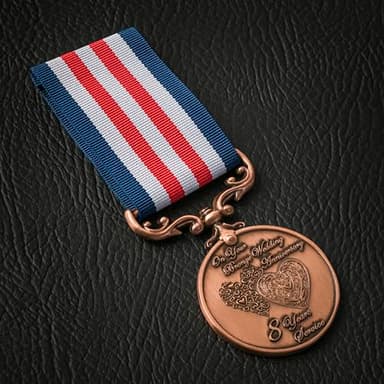 The Commemorative Coin Company YOUR 8th BRONZE WEDDING ANNIVERSARY Long Service/Bravery Medal. Bronze. Gift for Couple Husband/Wife 8 Years of Marriage
