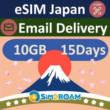 Japan eSIM - 10GB Data for 15 Days | Free Test Data in Canada | Travel eSIM Card | Dual Local Japan Carriers, Softbank & KDDI | Instant E-Mail delivery | NO Phone Number