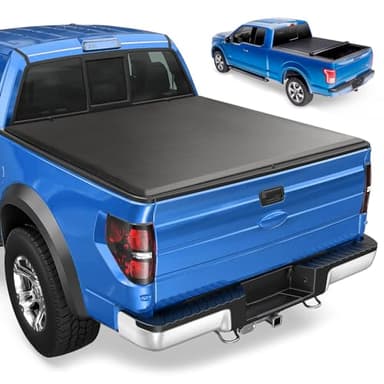 Soft Roll-up Truck Bed Tonneau Cover for Dodge Ram 1500 2002-2018, Ram 2500/3500 2003-2023, Ram 1500 Classic 2019-2022, 6.4 ft Bed, Without Rambox