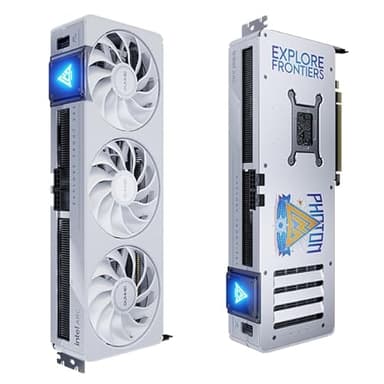 WEELIAO GUNNIR Intel Arc B580 Photon 12G White Graphics Card,2850 Mhz Video Card,12GB 192-bit GDDR6,PCIE4.0,1 HDMI2.1,3 DP2.1,3 Fans,TBP 220W