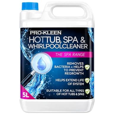 Pro-Kleen Whirlpool Bath and Hot Tub Internal Pipe System Flush Cleaner (5L) - Provides a Deep, Hygienic Clean to Remove Limescale, Soap, Oil, Grease & Unpleasant Smells, Blue