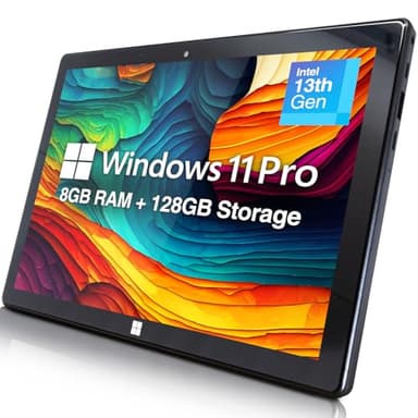 Fusion5 10.1" Windows 11 Professional Tablet PC - Intel 13th Gen - Full HD Windows Tablet Computer - 8GB RAM, 128GB SSD Storage, Quad-Core CPU, 10 Inch, USB 3.0, Micro HDMI, Expandable Storage