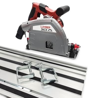 LUMBER JACK PS165 Plunge Cut & Track Saw, Precision Cutting for Woodworking, Grooves, Panels & Trim Work, 1400mm Track Extension, Durable, Powerful Performance