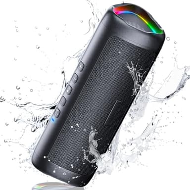 UOHHBOE 30W Bluetooth Speaker, Bluetooth 5.4 Speakers Wireless Bluetooth with RGB Lights, Louder Volume & Enhanced Bass, IP7 Waterproof, 24H Play, 30M Range for Home Party Camping Travel, Gift Ideas