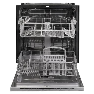 Russell Hobbs Fully Integrated, Built-In Dishwasher, Class E, 12 Place Settings, 5 Wash Programs, 9-Hour Delay Start and Half Load Function in Grey, RH60BIDW00E1