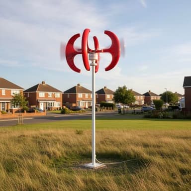 Lightweight Wind Turbine Generator, 1000W/24V Wind Turbine with Low Vibration, Quiet Running, Low Starting Wind Speed, Portable Wind Turbines for Residential Use (Red)