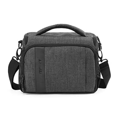 BAGSMART Camera Shoulder Bag, Camera Messenger Bag Anti-Shock with Waterproof Rain Cover for SLR/DSLR, Lenses, Accessories, Grey