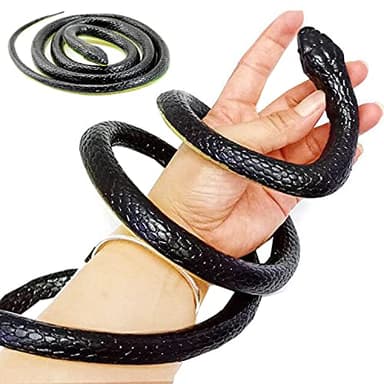 liuer Rubber Fake Snake Realistic Reptile Animal Toy,Funny Gifts Toy Snake for Pranks/HALLOWEEN Prop,Garden Props Joke Prank T-oy For Children Kids,130cm