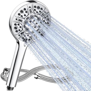 Magichome Pro High Pressure Shower Head and Hose Set with 9 Spray Modes - for Low Water Pressure, Large Powerful Chrome Showerhead & Easy Installation