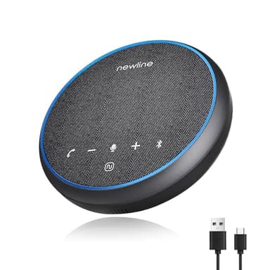 N newline Conference Speaker USB Bluetooth Microphone for PC, Noise Cancelling, 360°Voice Shooting 43 Hours Standby, Compatible with Zoom, Teams, Skype, Home Office