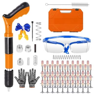 Manual Concrete Nail Gun Kit: 5 Speed Adjustable Upgraded Manual Nailer with 150pcs Nails Multipurpose Mini Nail Gun Cordless for Concrete Walls Ceiling Fixture Install Removable and Portable