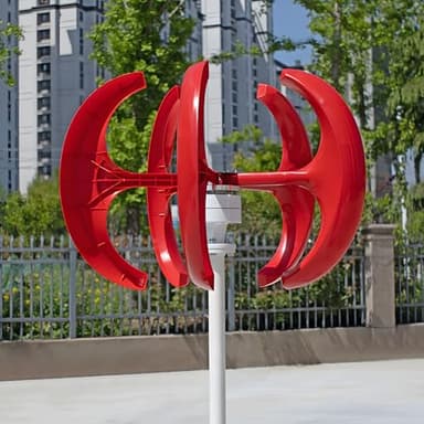 1000W Wind Turbine Generator, Horizontal Axis Wind Power System, 12V/24V Output, Small Wind Turbine, Low Starting Wind Speed, Off-Grid and Residential Use (Red)