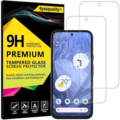 4youquality Screen Protector for Google Pixel 8A (6.1-Inch), Tempered Glass Film, 2-Pack, [LifetimeSupport][Impact-Resistant][Anti-Scratch]