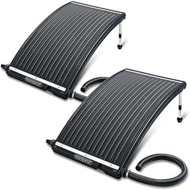 Monzana® 2x Solar Collector Pool & Water Heater | For Heating Water | 112x55x14cm 10000L/h | Height Adjustable | 32/38mm Connection Adapter | UV-Resistant HDPE | Lovely Warm Swimming Water