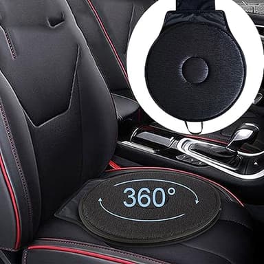 SUQ Car Rotating Cushion, 360 Degree Auto Swivel Cushion, Chair Seat Cushion, Memory Foam Mat Cushion, Circle Portable Pad Relieving Pads for Home Car, Vehicle SUV Cars Accessories (Black)