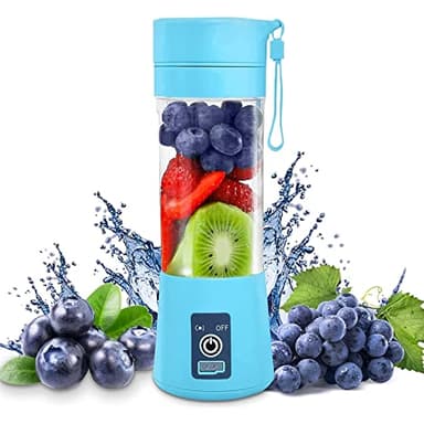 Portable Blender, Mini Blender for Shakes and Smoothies,Upgrade The 6-Blades with USB Interface, Blue