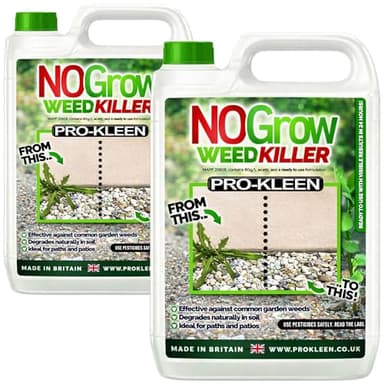 Pro-Kleen NOGrow Weed Killer 10L, See Results In Hours, Double Strength, Glyphosate Free, Kills Moss, Effective on Annual and Perrenial Weeds, Eco-Friendly, Organic, Children and Pet Safe Once Dry
