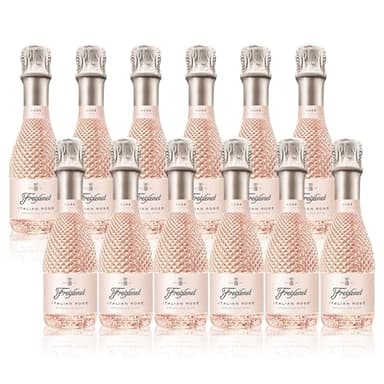 Freixenet Italian Sparkling Rosé Wine Mini Bottles (12 x 20cl) Elegant Blush Rosé (ABV 11.0%) Fruity Sparkling Wine Gift Set for Women | Iconic Pink Fizz | Rose Wine Case of 12 | Made in Italy