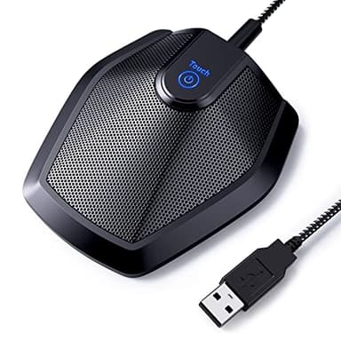 TONOR Conference USB Microphone, Omnidirectional Condenser PC Mic for Teleconference, Recording, Online Class, Court Reporter, Plug & Play Compatible with Mac OS X Windows PC, 190 cm Cable, G11