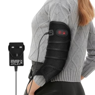 Heating Pad Wrap for Arm, Flexible Heated Pad for Ankle Leg Elbow Wrist and Forearm, Fast Heating Body Wrapping Belt with 4 Heating Levels and 3 Timing Settings, with Adapter-(45"x3.5",Black)