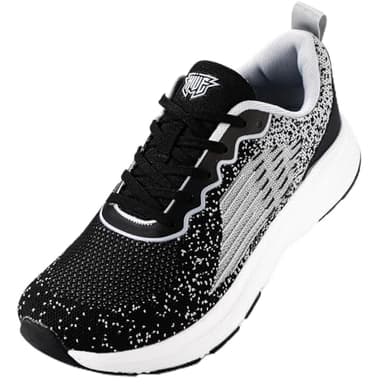 Mens Trainers Running Shoes, Wide Toe Box Runing Trainers Men Lightweight Breathable Sneakers Sport Shoes Black