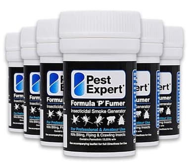 Pest Expert Carpet Moth Killer Smoke Bombs Treatment 6 x 3.5g - Formula 'P' Fumer Moth Fumigator (HSE approved and tested – professional strength product)