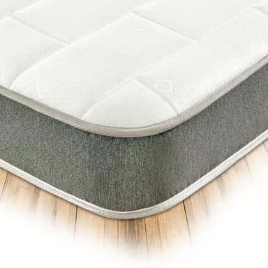 Starlight Beds Single Mattress with Springs & Memory Foam - Grey Large Brick Model, 7 Inch Budget Mattress, Soft Support, 90x190cm