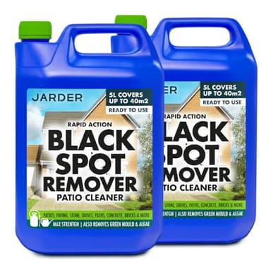 Jarder 2 x 5L Max Strength Black Spot Remover & Patio Cleaner for Paths, Steps, Driveways, Stone, Sandstone, Block Paving, Concrete & More