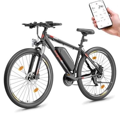 Eleglide Electric Bike, 27.5''/29'' Electric Bicycle for Adults, E Mountainbike, 36V 15Ah Removable Battery,Max Range 125KM, Dual Hydraulic Disk Brake, 21 Speed, APP (MTB-2, 27.5'')