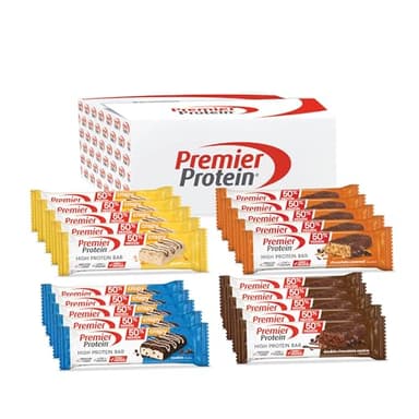 Premier Protein - High Protein Bar 50 percent - Multiflavourbox - 20x40g - Low Sugar - Low Carb - High Protein Bar