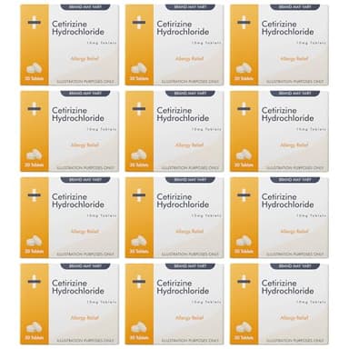 Cetirizine Hayfever and Allergy Tablets | 12 Months Supply | 30 Tablets x 12