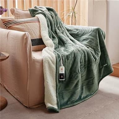 GOTCOZY Heated Blanket Electric Throw 130x160cm Machine Washable Green