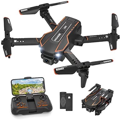 Q10 Mini Drone with Camera for Kids and Adults, 1080 HD FPV Foldable Quadcopter with Gravity Sensor Mode, Headless Mode, 3D Flips, Voice and Gesture Control, Kids Gift Toys for Boys Girls,Black