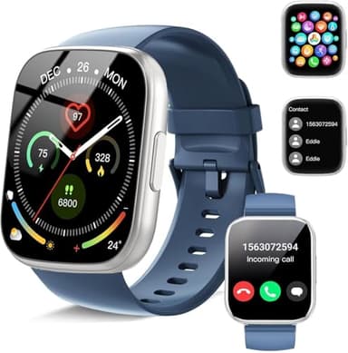 Smart Watches for Men Women (Answer/Make Calls), 1.95" Touchscreen Fitness Watch with 110+ Sport Modes, Heart Rate/Sleep Monitor/Pedometer Fitness Tracker, IP68 Waterproof Smartwatch for Android iOS