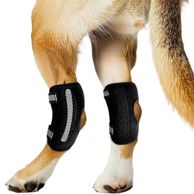 Dog Knee Brace for Torn ACL Hind Leg and Luxating Patella, Canine Rear Hock Joint Support, Joint Injury and Sprain Protection, Removable Design, Comes with 2 Spring Bars and 2 Steel Bars (S Pair)